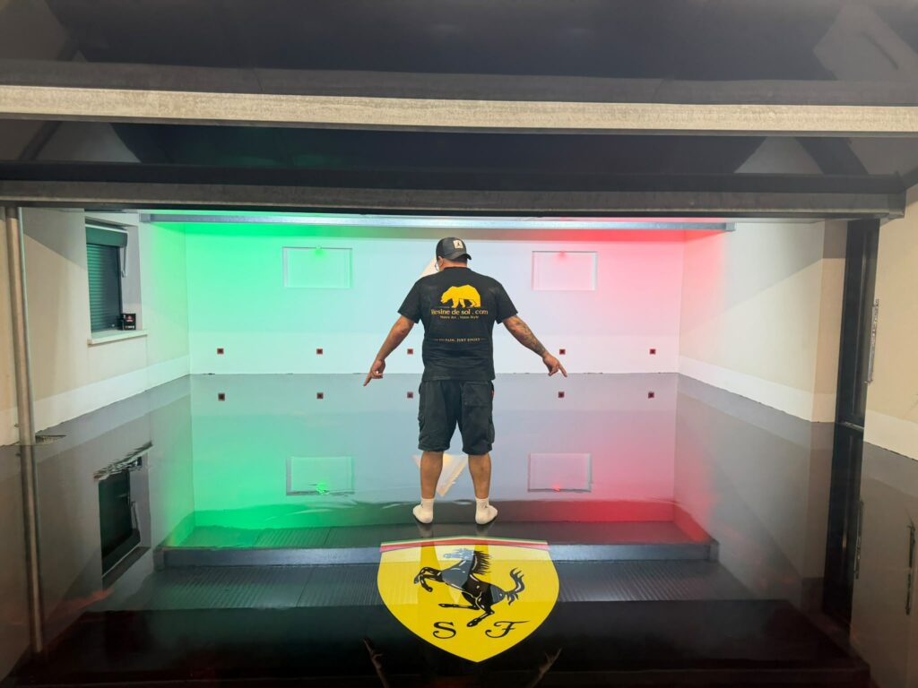 Résine de sol garage Ferrari